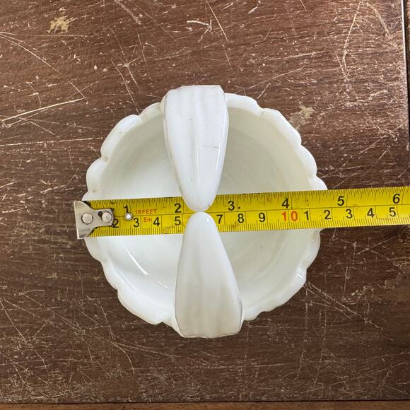 Vintage Westmoreland Pansy Floral Milk Glass Basket Shelf Decor Trinket - Picture 8 of 9